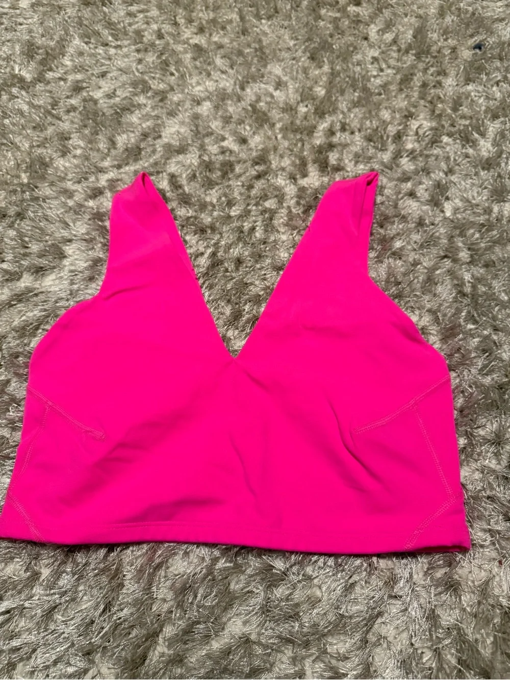 Free People Never Better Crop Hot Pink V-Neck Crop Top